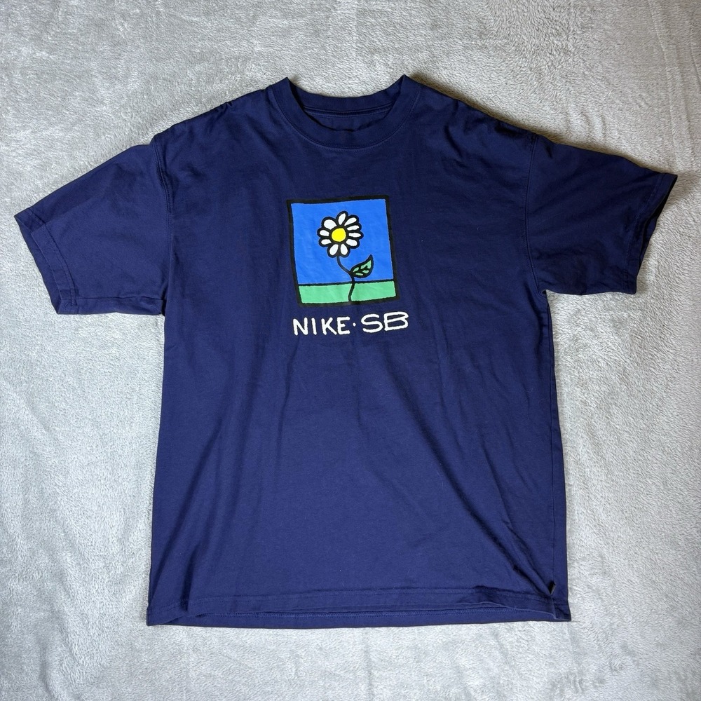 Nike SB Floral Sunflower Tee Shirt Size Medium Blue FB8138-410
